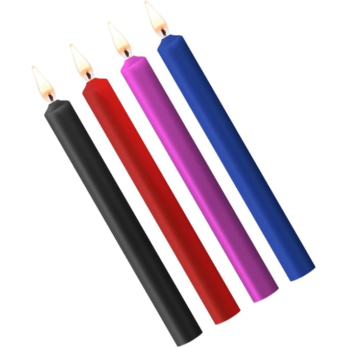 Teasing Wax Candles Large - Parafin - 4-pack - Mixed Colors