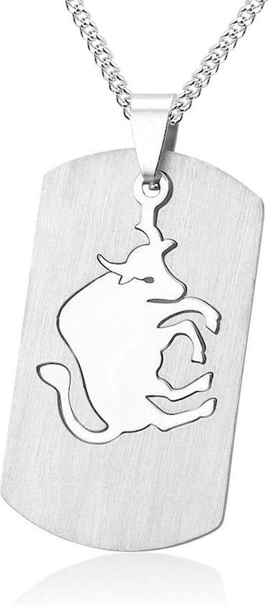 Montebello Ketting Stier - 316L Staal - Horoscoop - 50x22mm - 50cm