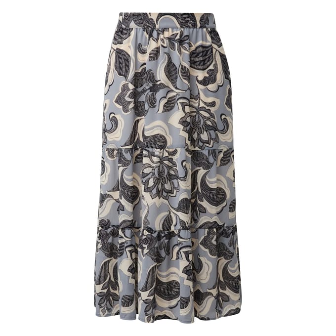 Midi Rok in Gestructureerde Mousseline Dames COMMA