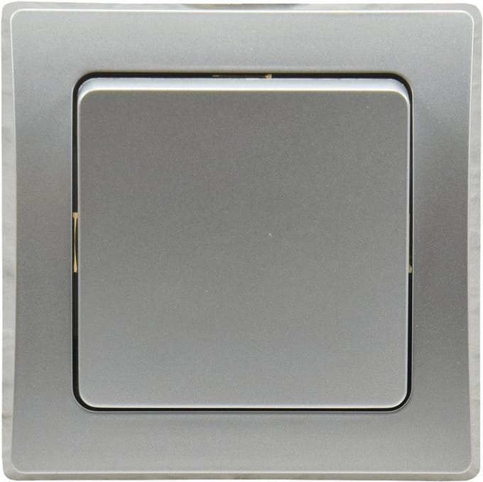 Drukknop voor Licht of Bel - 1-voudig Frame - Zilver Grijs