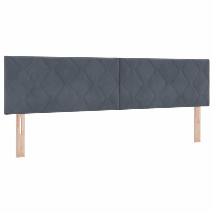 vidaXL - LED - Hoofdbord - Donkergrijs - 180 - cm - Fluweel