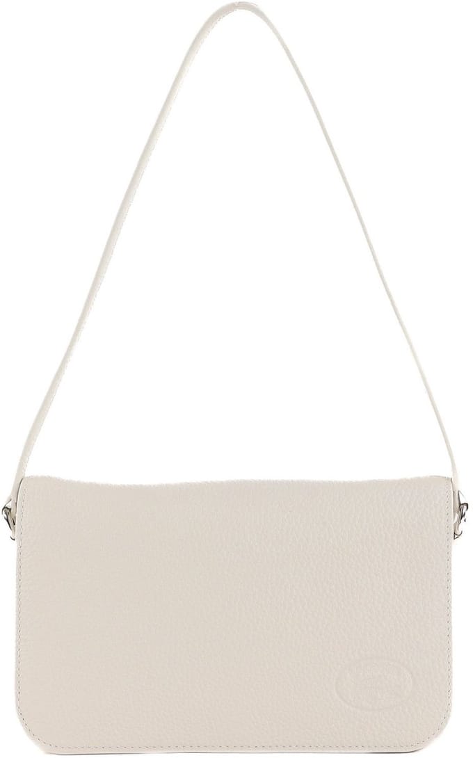 LACOSTE Leren Schoudertas Croco Crew Shoulder Bag Laponie Beige