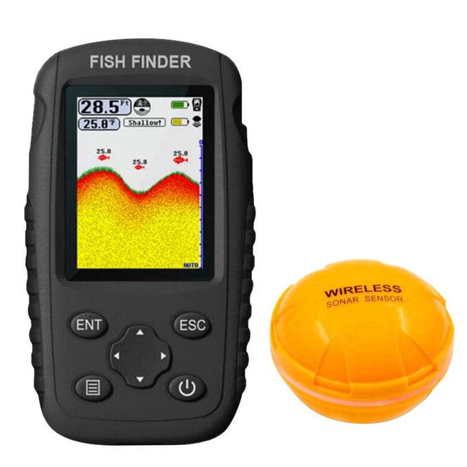 Draagbare Oplaadbare Handheld Visvinder Draadloze Sonarsensor Dieptelocator zwart