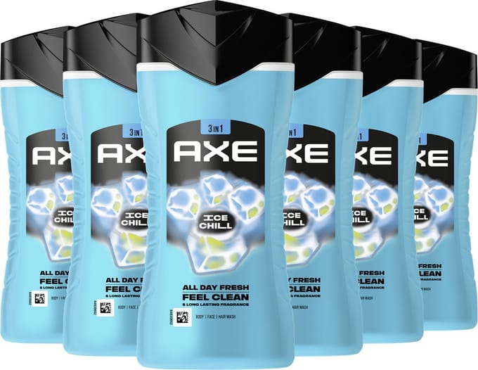 AXE 3-in-1 Douchegel - Ice Chill - 6 x 250 ml - Voordeelverpakking