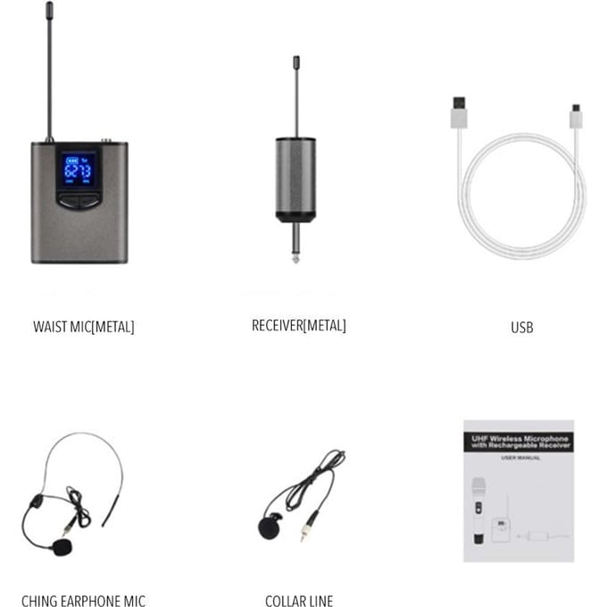 Draagbare draadloze mini-ontvanger Headset Zender Clip-on microfoon Leraar-presentatormicrofoon