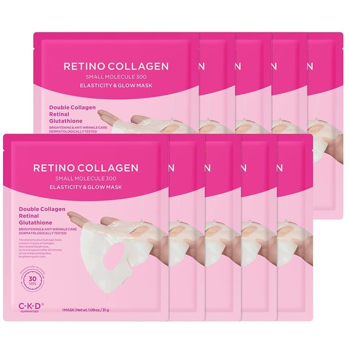 CKD Retino Collageen Kleine Molecule 300 Elasticiteit&Glow Masker 31g × 10 Vellen 10 Sheets white