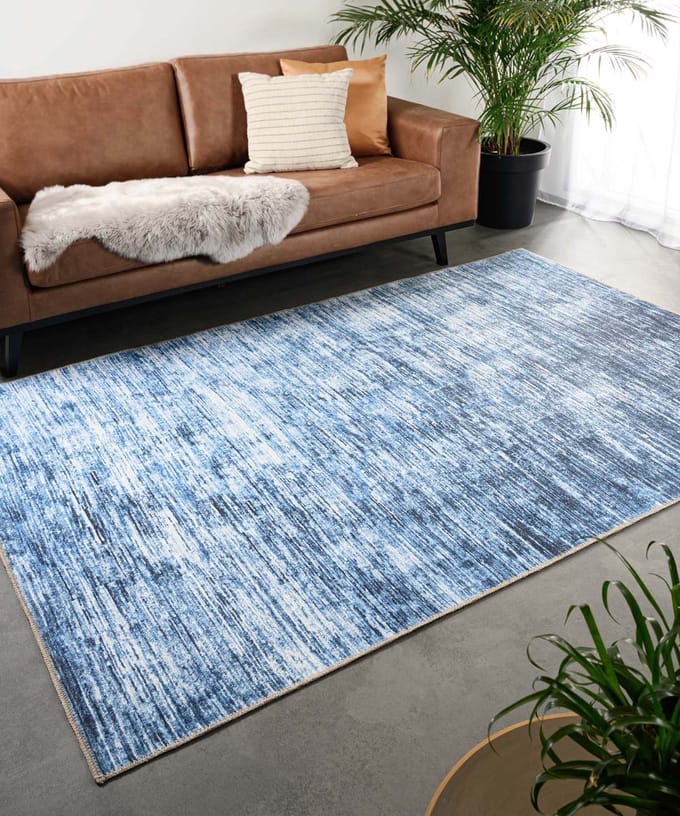 Vintage vloerkleed - Fade Blend blauw 140x200