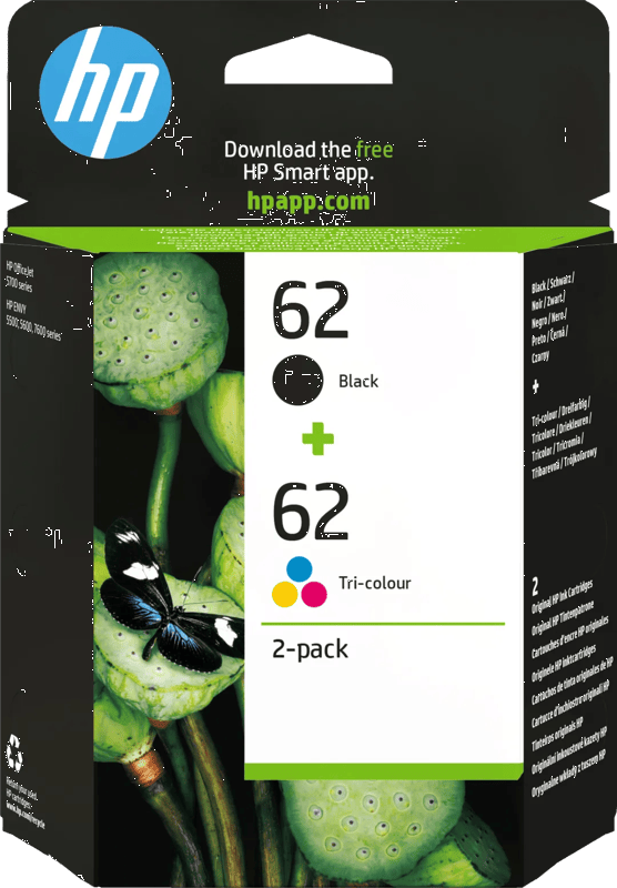 HP 62 Cartridges Combo Pack