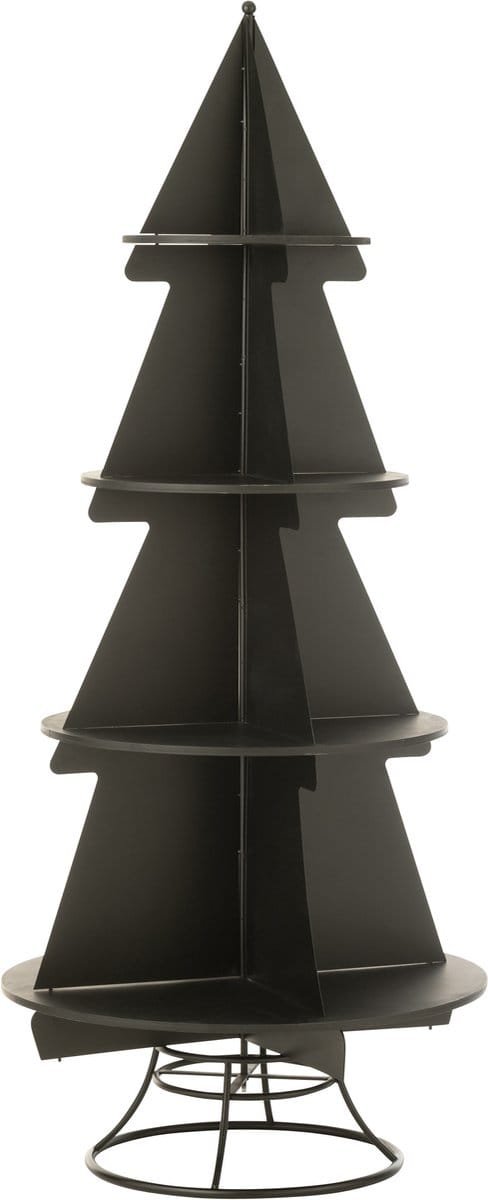 J-Line rek Kerstboom - metaal - zwart - large