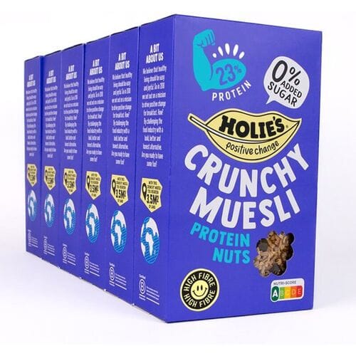 Holie's Crunchy Muesli Protein Nuts - suikervrij ontbijtgranen - 6x 400gr