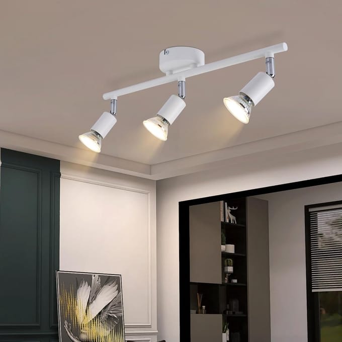 Glitzerlife Plafondspot Plafondlamp - 3xGU10 Draaibaar - LED 25W - Ø40cm - Modern Wit