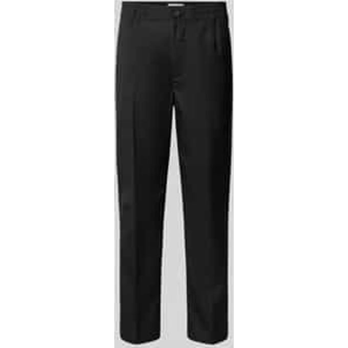 Broek met elastische band en persplooien, model 'MARC'