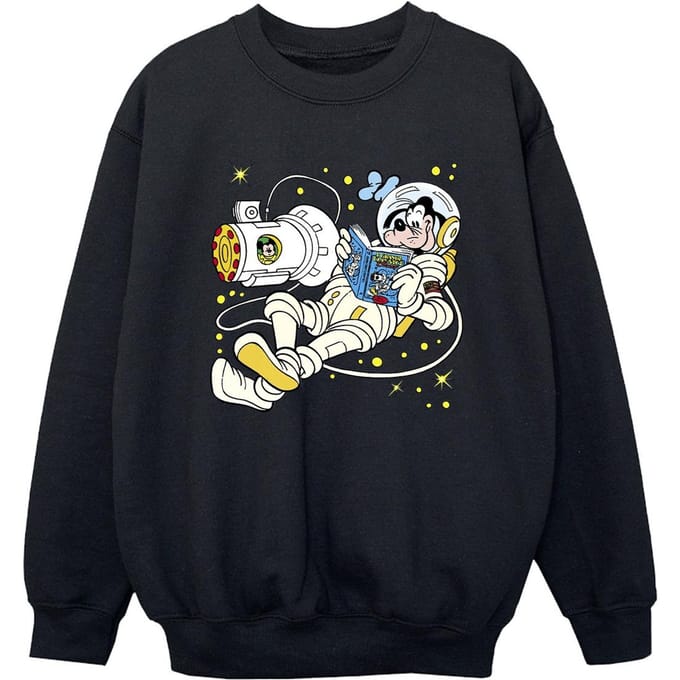 Disney Jongens Goofy Lezen in de Ruimte Sweatshirt (Zwart)