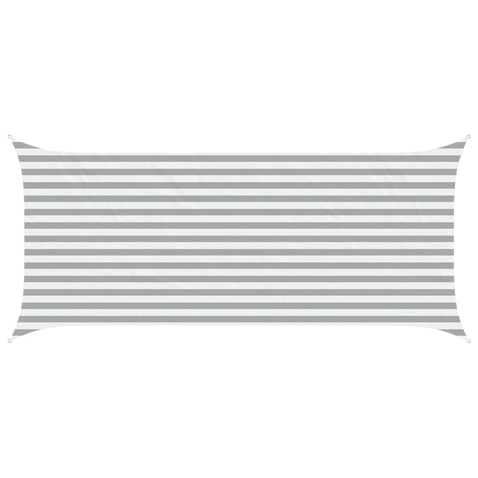 vidaXL - Zonneschaduw - Lichtgrijs - en - wit - 2 - x - 4,5 - m - 100% - Polyester - Oxford