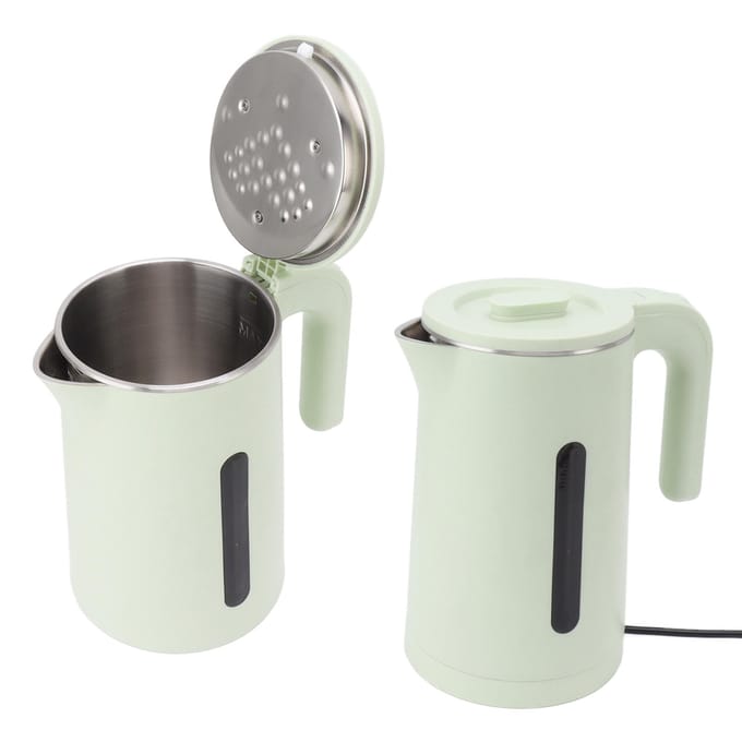 Waterkoker   2000W 2L 304 Roestvrij Staal Groen Heetwaterketel Automatische Uitschakeling Droogkookbeveiliging L black