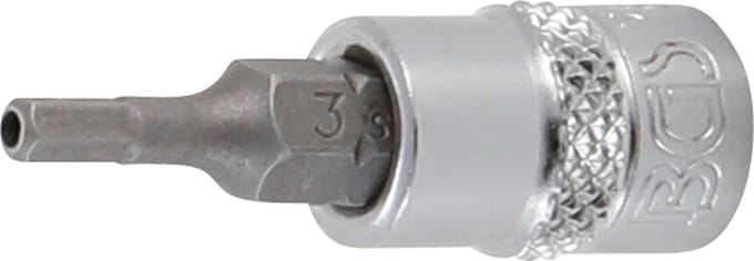 BGS Dopsleutelbit 1/4 binnenzeskant met boring 3 mm