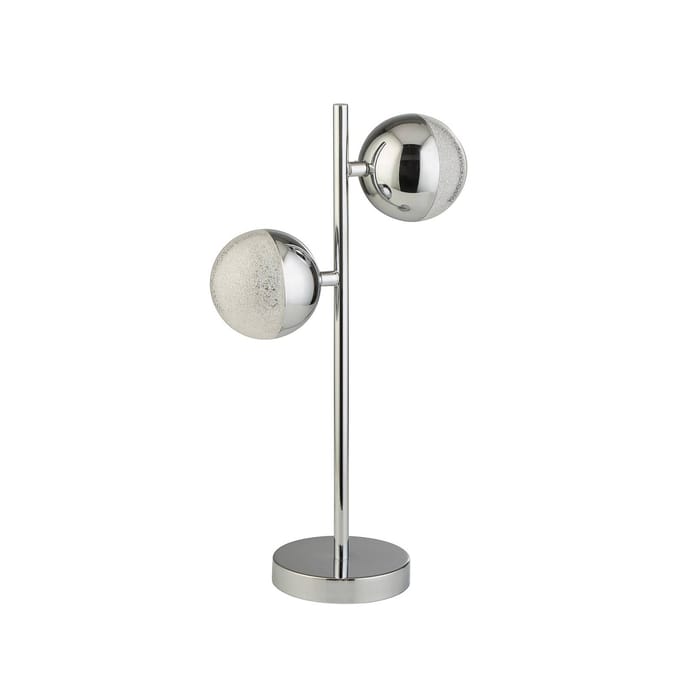 Searchlight Marbles LED tafellamp, chroomkleurig, glas, 45 cm hoog