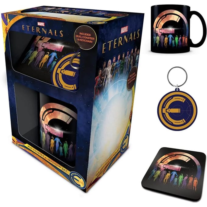 Geschenkverpakking mok, onderzetter en sleutelhanger Pyramid The Eternals