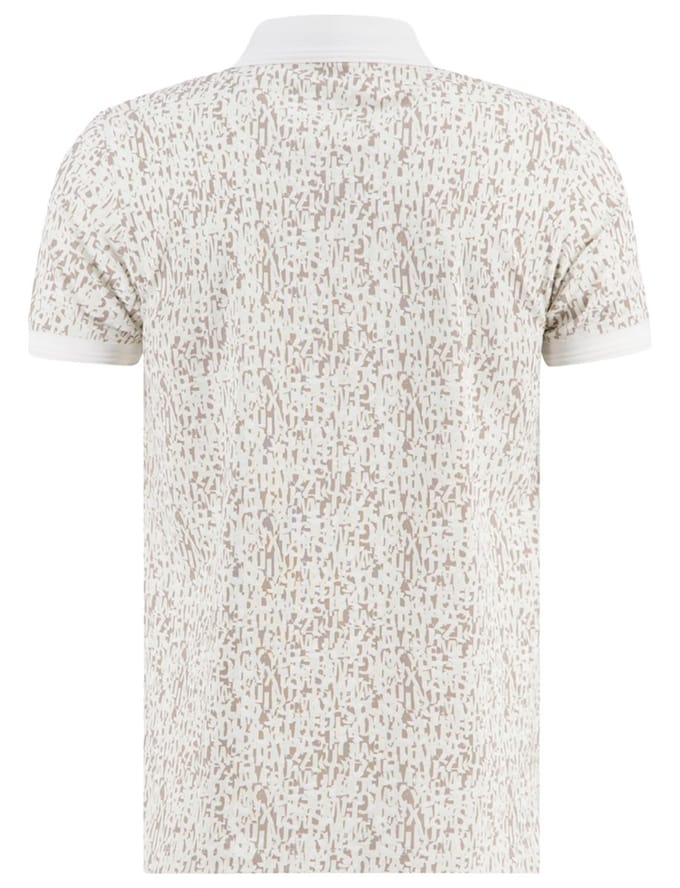 poloshirt A Fish Named Fred wit geprint 3 knoopjes