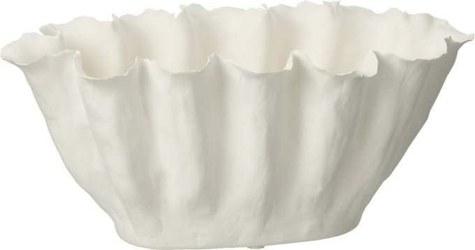 J-Line vaas Calyx - keramiek - wit - small - Ø 20 cm