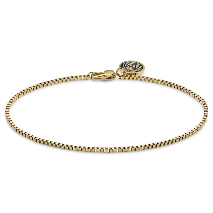 Essentials | 1 mm Goudkleurige Armband met Vierkante Venetiaanse Schakels