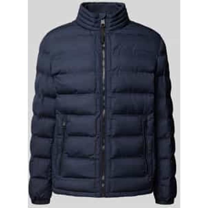 Regular Fit gewatteerd jack met opstaande kraag model 'MODENA FUSED'