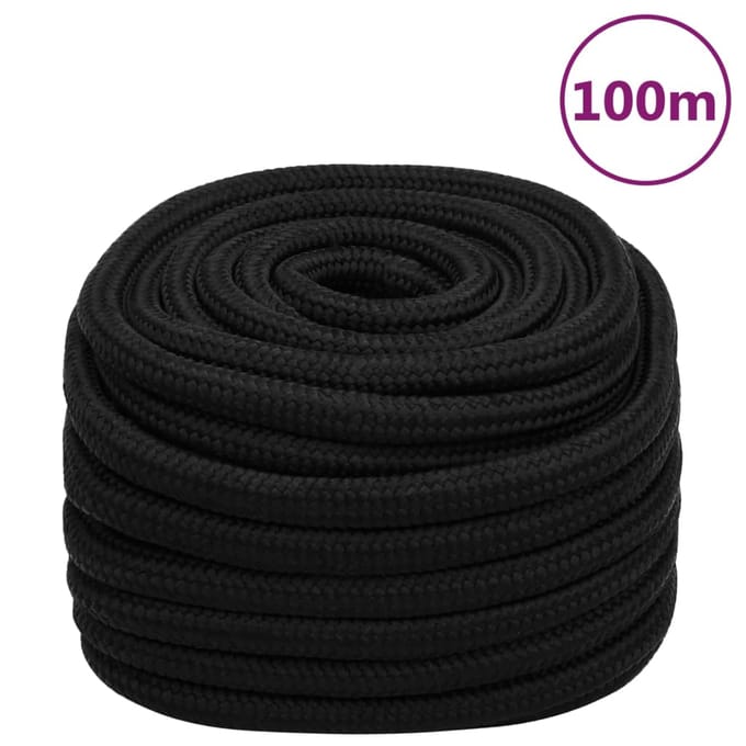 vidaXL - Werktouw - 20 - mm - 100 - m - polyester - zwart