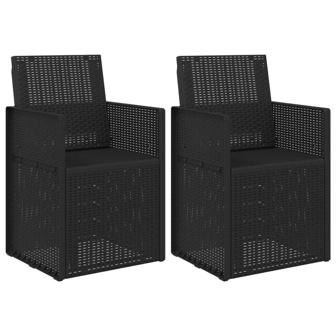 vidaXL - Tuinstoelen - 2 - pcs - Antraciet - 53 - x - 47 - x - 88,5 - cm - PP