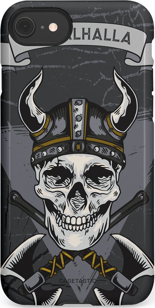 Casetastic hoesje geschikt voor Apple iPhone SE / Apple iPhone 7 / Apple iPhone 8 - Dubbellaagse bescherming - Valhalla - Fashion Case - Donkergrijs Grijs