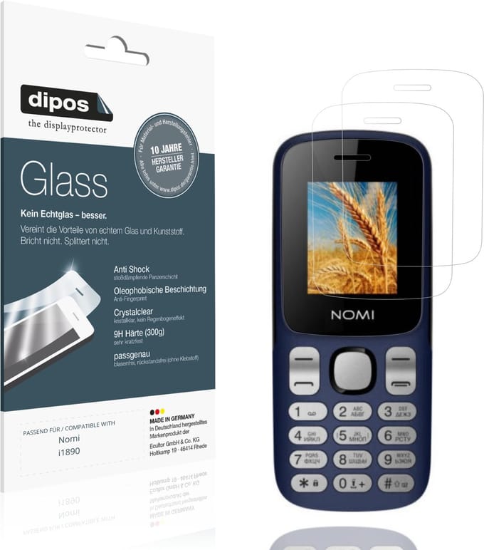 dipos – 2x Pantserfolie geschikt voor Nomi i1890 | 9H Screenprotector