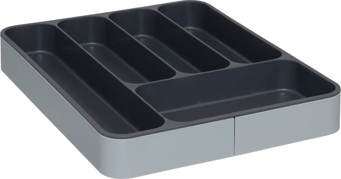 Uitschuifbare bestekbak 31-53,5 cm Five® - Grijs