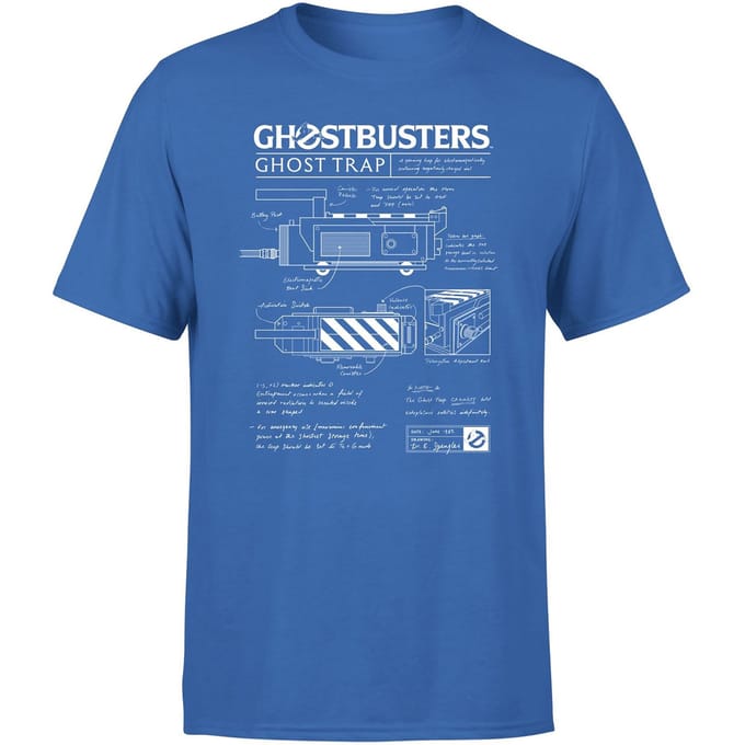 Ghostbusters Ghost Trap Schematic Men's T-Shirt - Blue - S