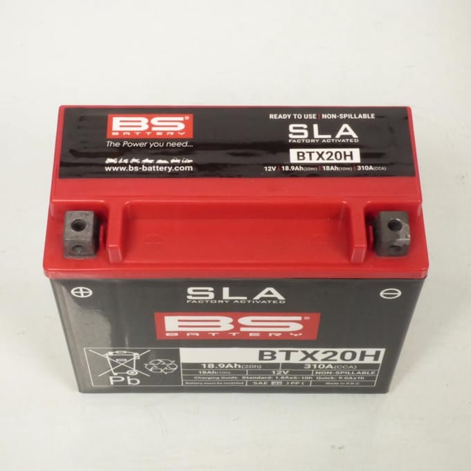 Batterie SLA BS Battery pour Auto YTX20H / 12V 18.9Ah Neuf