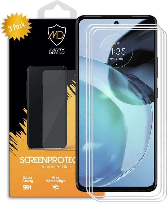 3-Pack MobyDefend Screenprotectors - Geschikt voor Motorola Moto G72 - Case-Friendly Screensaver - Gehard Glas
