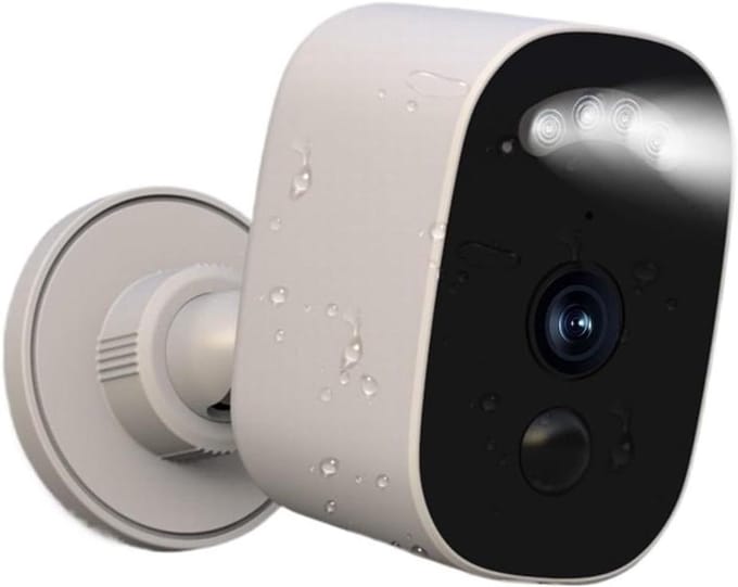 Beveiligingscamera Buiten - WiFi Camera Draadloos - Huisbewaking - Automatische AI-tracking - 3MP - Wit