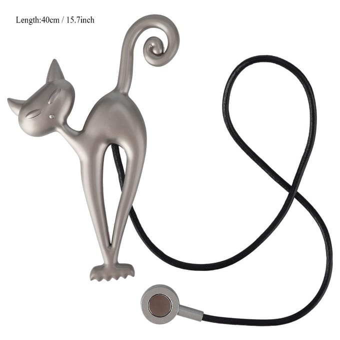 Pinces Magnétiques en Métal Forme Chat Accessoires Supports Rideaux gray