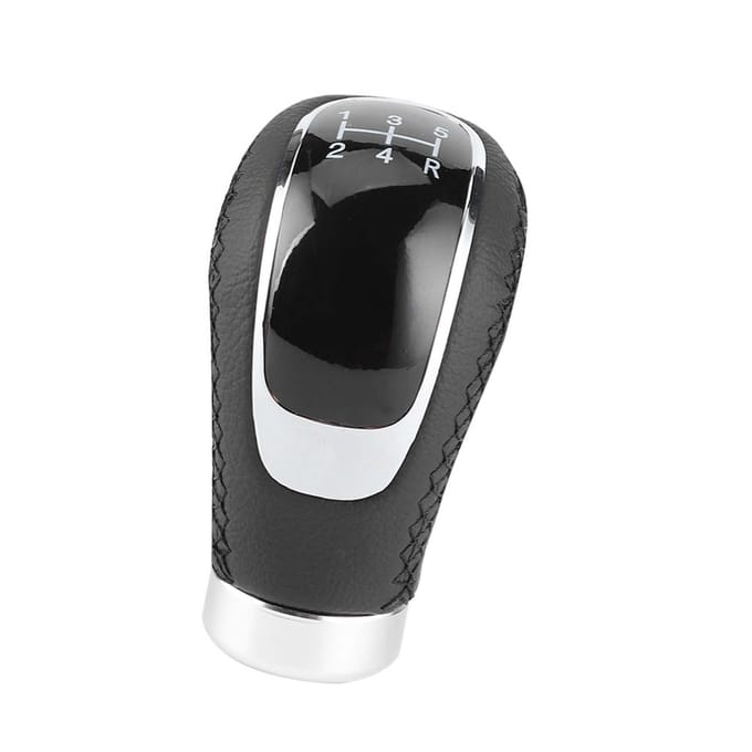 Pommeau de levier de vitesse universel en cuir noir pour voiture gray