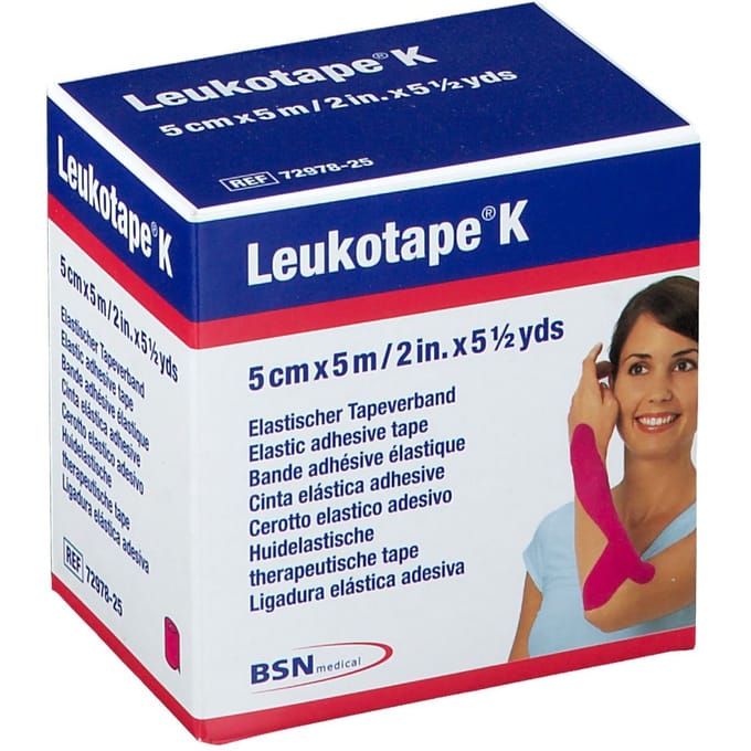 Leukotape K Kleefwindel Elast Roze 5cmx5m 1