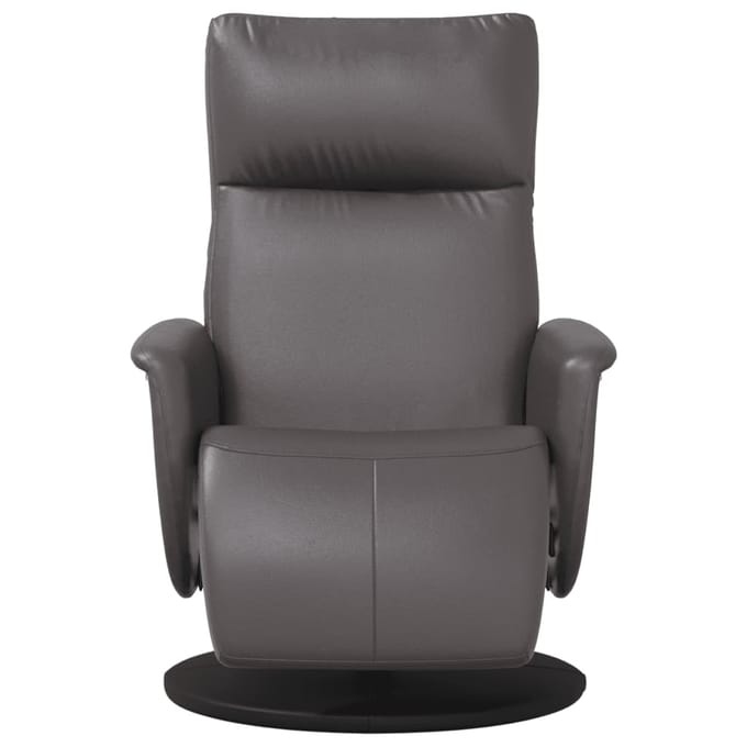 vidaXL - Fauteuil - verstelbaar - met - voetensteun - kunstleer - grijs