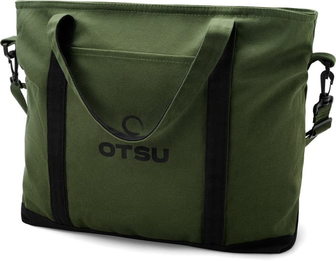 Otsu - Grote legergroene tote bag met rits