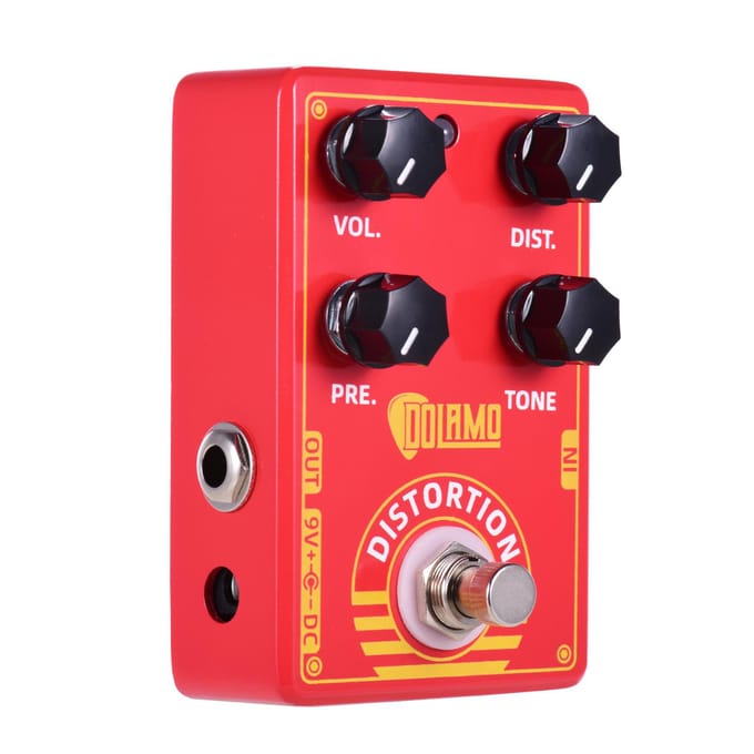 Dolamo D-9 Distortion Gitaareffectpedaal met Presence Distortion Volume Toonregeling en True rood