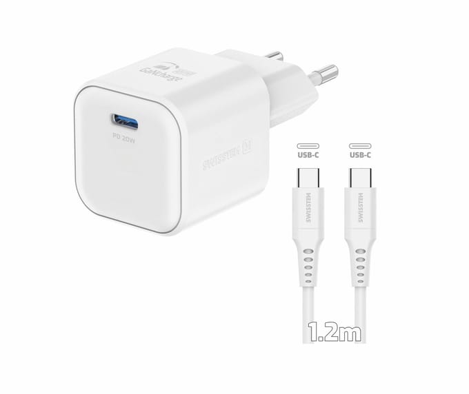 20W Oplader - USB-C - Snellader - Inclusief 1.2m kabel - Wit - Geschikt voor apparaten met USB-C aansluitingen