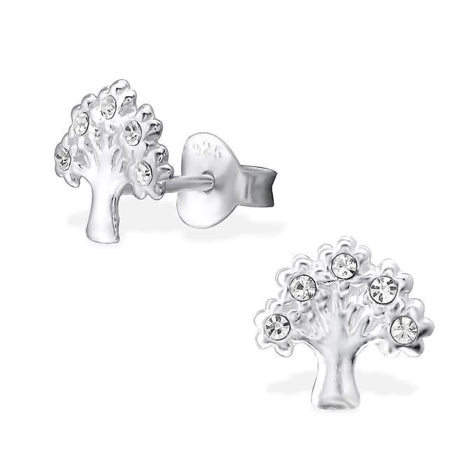 Montebello Oorbellen Adriona - 925 Zilver E-Coating - Levensboom - 7mm