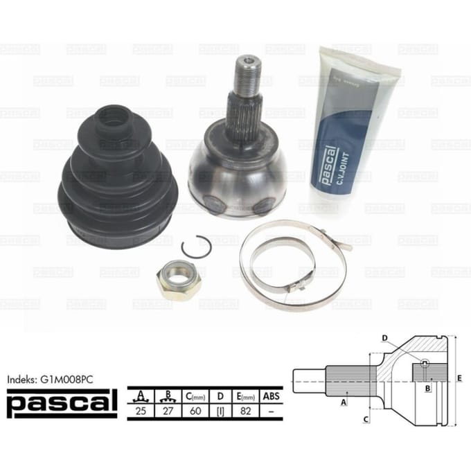 Homokineet reparatie set, aandrijfas PASCAL G1M008PC