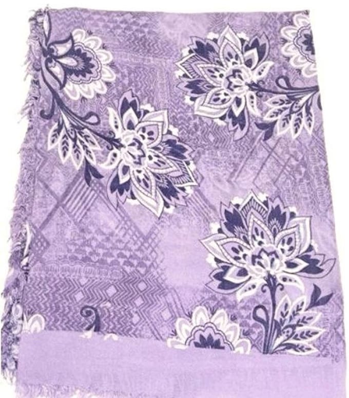 Lange Sjaal - 100% Bamboe - Print - (3802) Paars/Lila