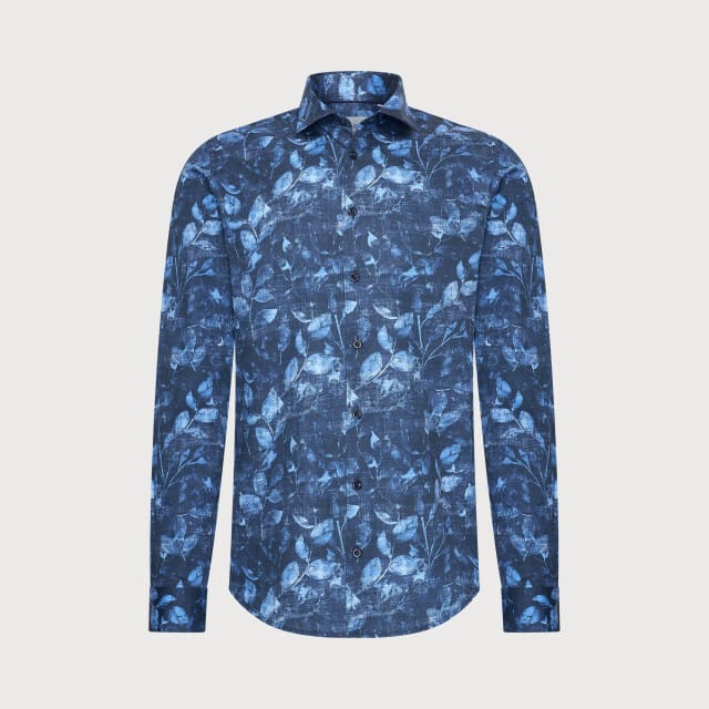 Blue Industry Het leaf-print overhemd |