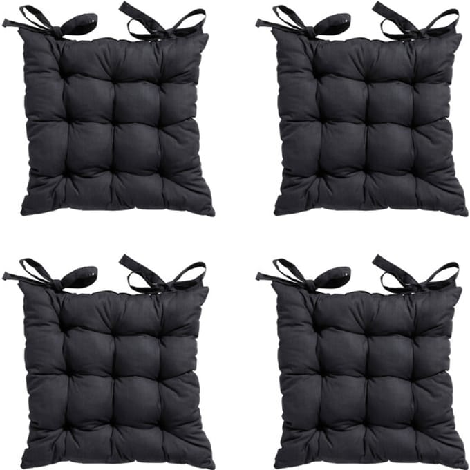 Madison - Zitkussen Toscane Basic black - Ca. 46x46 cm - Set van 4