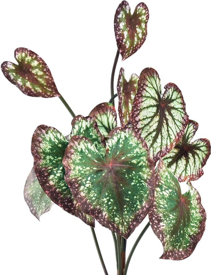 Begonia Kunstplanten Bladbegonia's Groen Paars 62cm