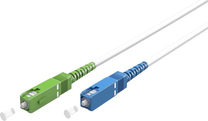SC/UPC - SC/APC Simplex FTTH kabel | OS2 | wit | LSZH | 2 meter