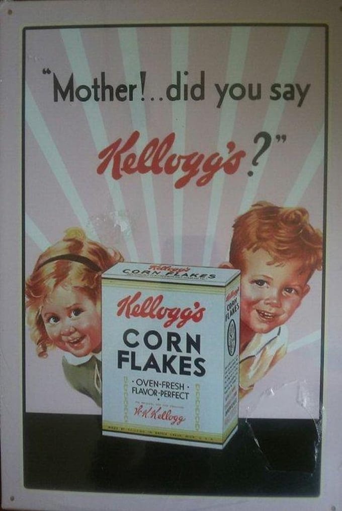 Vintage wandplaat Kellogg`s metaal